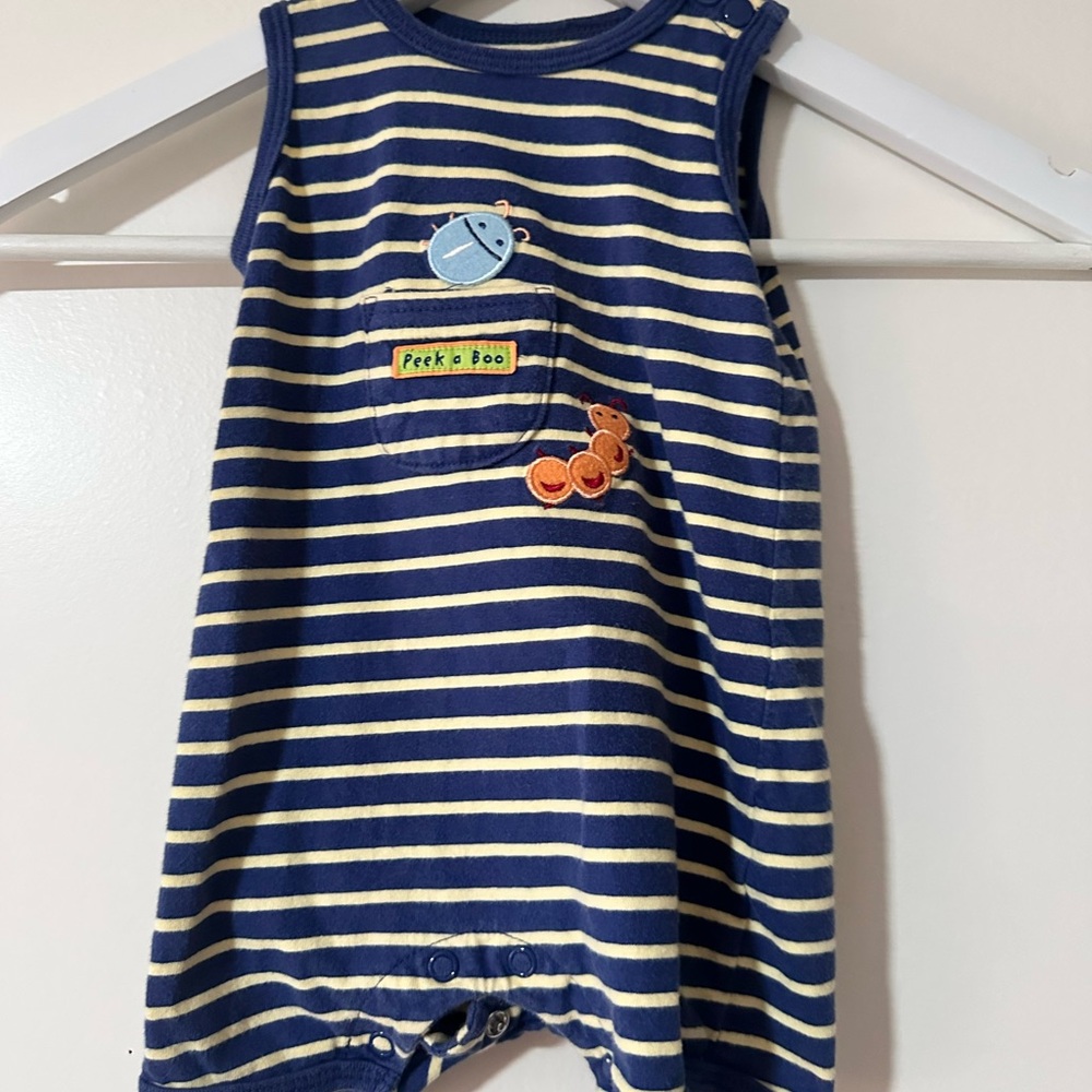 Child of Mine Navy and Yellow Striped Outfit